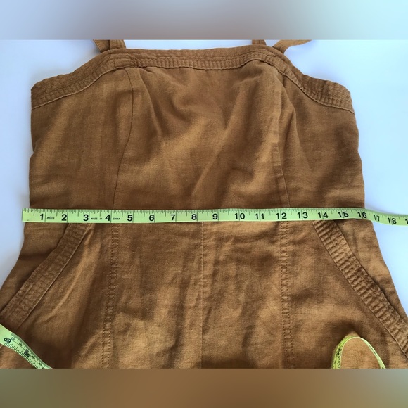 Old Navy Linen Boho Chic Smocked Romper Shorts with Pockets Adj. Straps sz Large - Picture 8 of 16